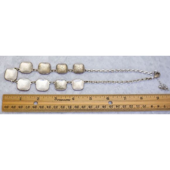 18 inch, Vintage Red Square Beads Art Deco Bib Necklace | CC1 - Picture 3 of 3